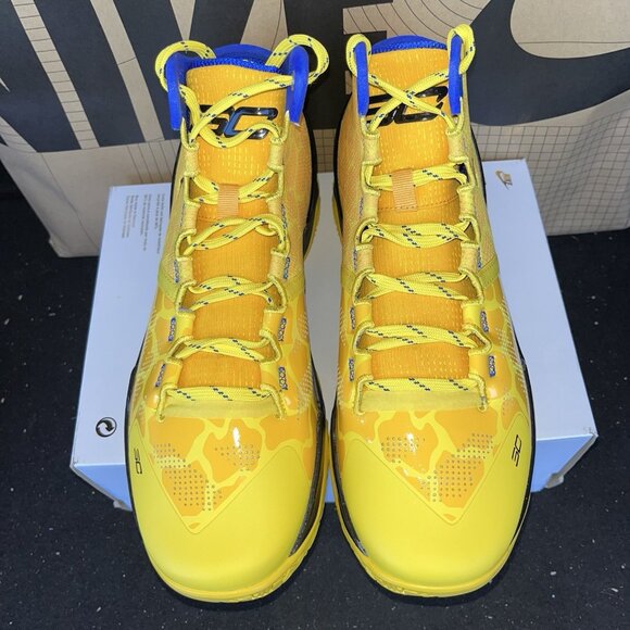 NEW Under Armour Curry 2 “Double Bang” Yellow Basketball 3026281-700 Size 9